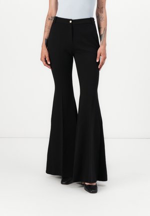 PASTA PANTALONE PUNTO STOFFA CON BOTTONI METALLO - Püksid - nero limousine
