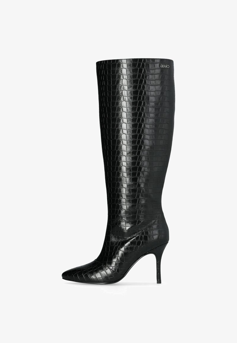 LIU JO CROCODILE-PRINT - Laarzen met hoge hak - black
