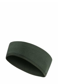 Bandeau en tissu vert avec une texture lisse et un design élastique. Les bords sont cousus, offrant durabilité et un ajustement confortable.