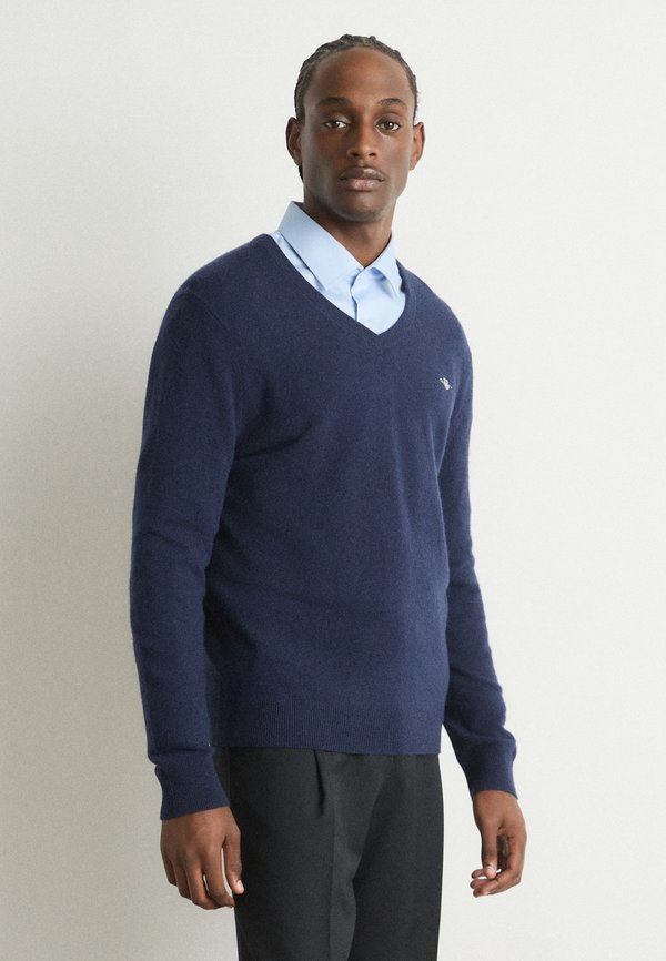 V NECK - Strickpullover - marine