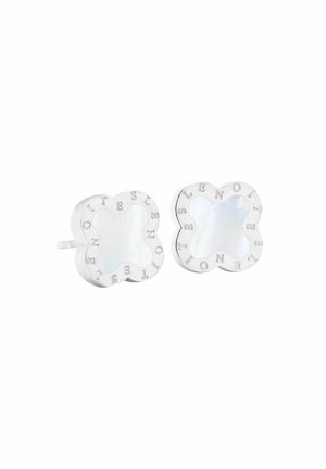 Lenoites FOUR LEAF CLOVER - Boucles d'oreilles - silver coloured & mother of pearl white