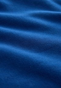 Tela azul con una textura suave, con pliegues delicados y un acabado liso, que muestra un color rico y uniforme sin patrones ni adornos.