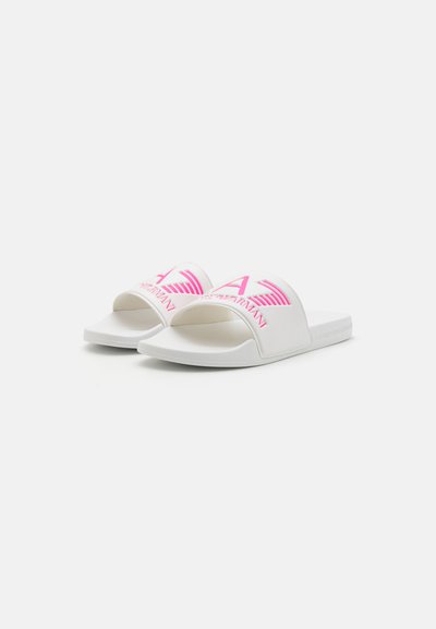 EA7 Emporio Armani UNISEX - Чехли за басейн - white/pink fluo