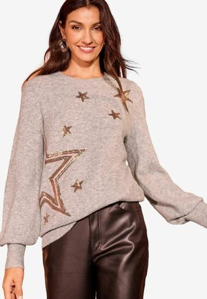 Love & Roses SUPER COSY CREW NECK - Džemperis - grey sequin