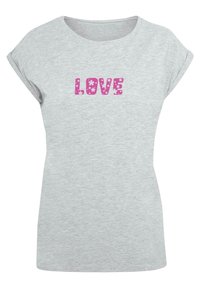 Merchcode VALENTINES DAY-FLOWERS LOVE EXTENDED S - T-shirts med print - heather grey