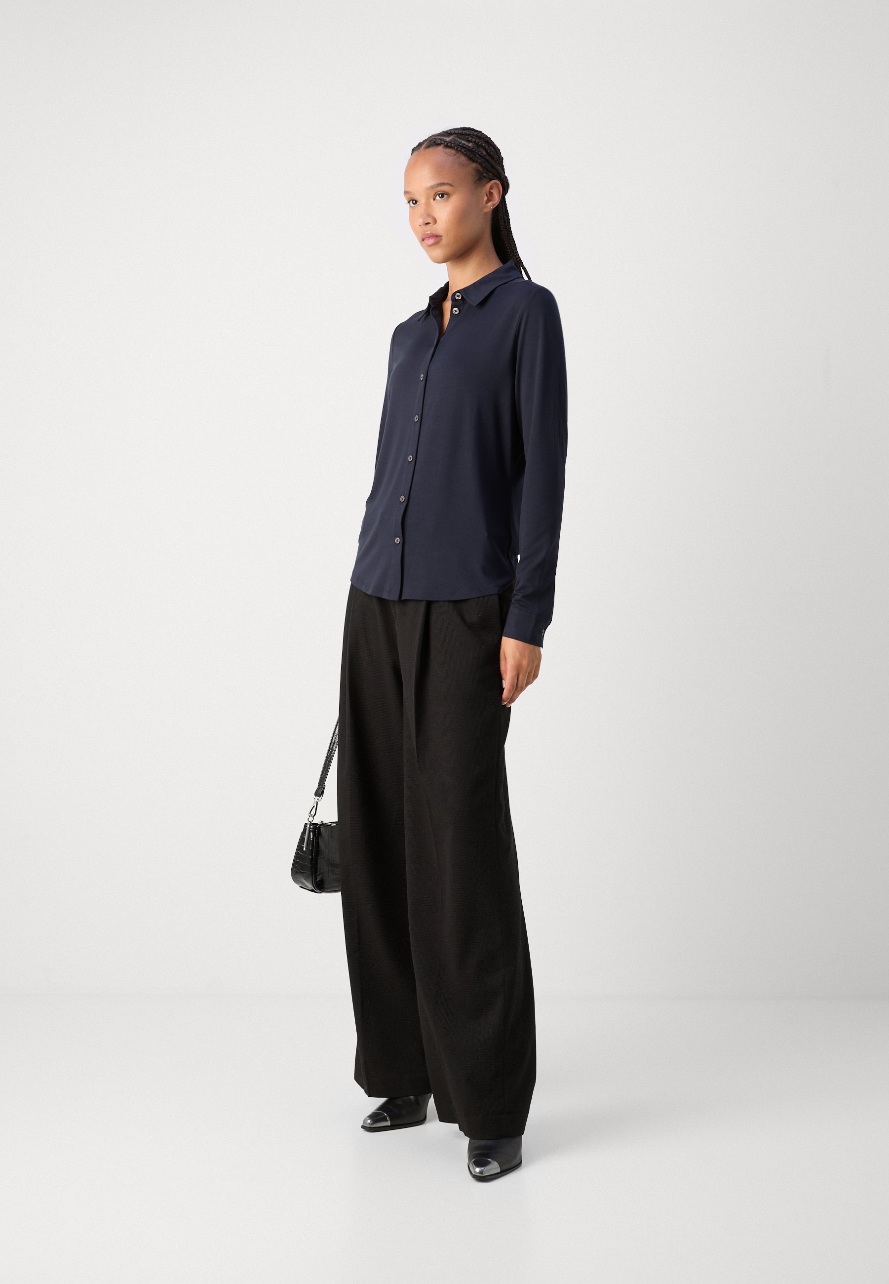 売れ筋商品|||マルコポーロ シャツ レディース トップス LONG SLEEVE COLLAR BUTTON PLACKET - Button-down blouse - manic midnight Marc O'Polo LONG SLEEVE COLLAR BUTTON PLACKET - Button-down