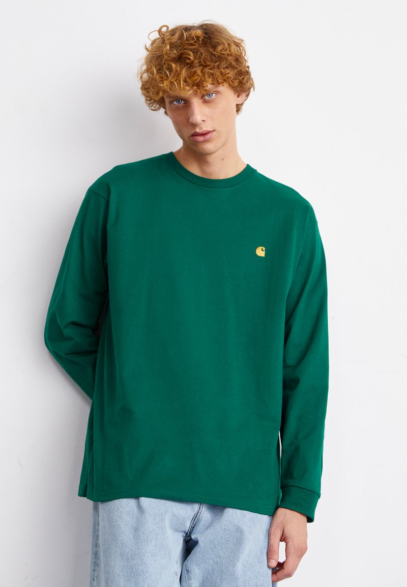 Carhartt WIP CHASE - Hosszú ujjú felső - chervil/gold