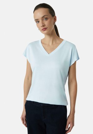 comma MIT V-AUSSCHNITT - T-Shirt basic - hellblau