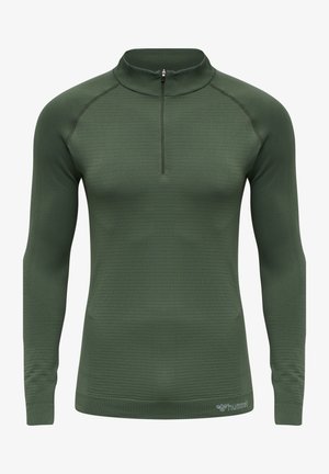 STROKE SEAMLESS HALF - Long sleeved top - thyme