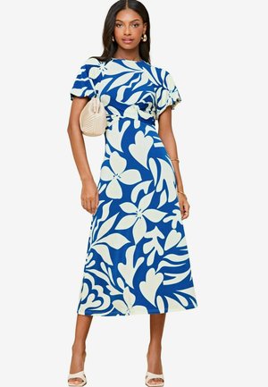 Lipsy CROSS FRONT MIDI-REGULAR FIT - Džersejové šaty - blue