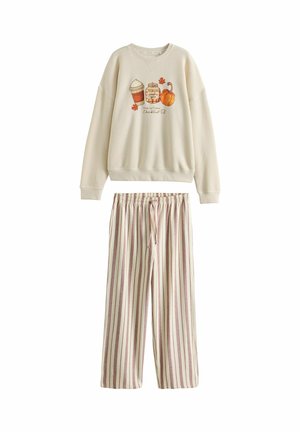 Next, PETITE FIT - SWEATSHIRT AND FLANNEL PYJAMAS SET - Nachtwäsche Set - oatmeal autumnal