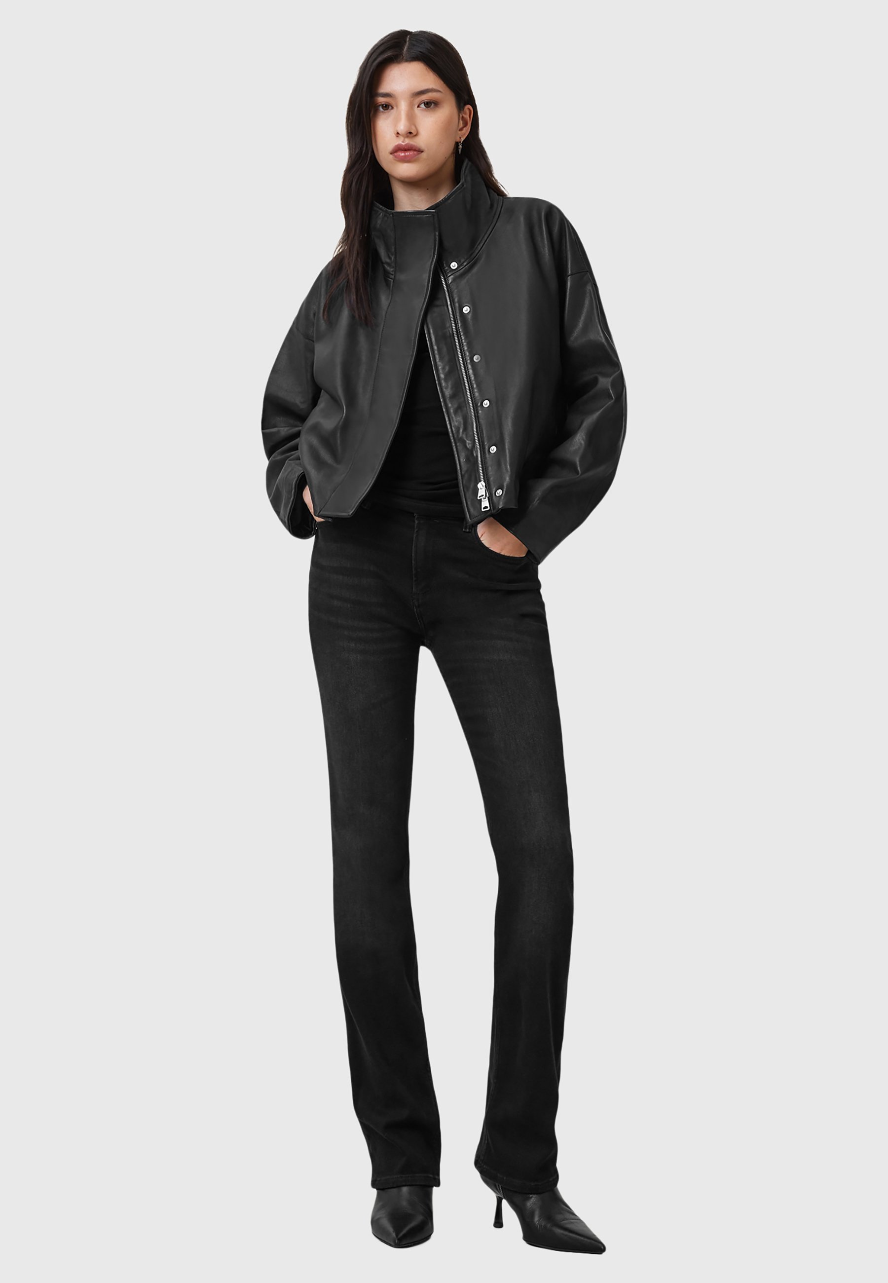 AllSaints RYDER - Leather jacket - black - Zalando