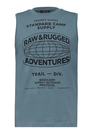 Street One MEN, TANK TOP WITH ROUND NECK AND FOTOPRINT - Top - lake blue
