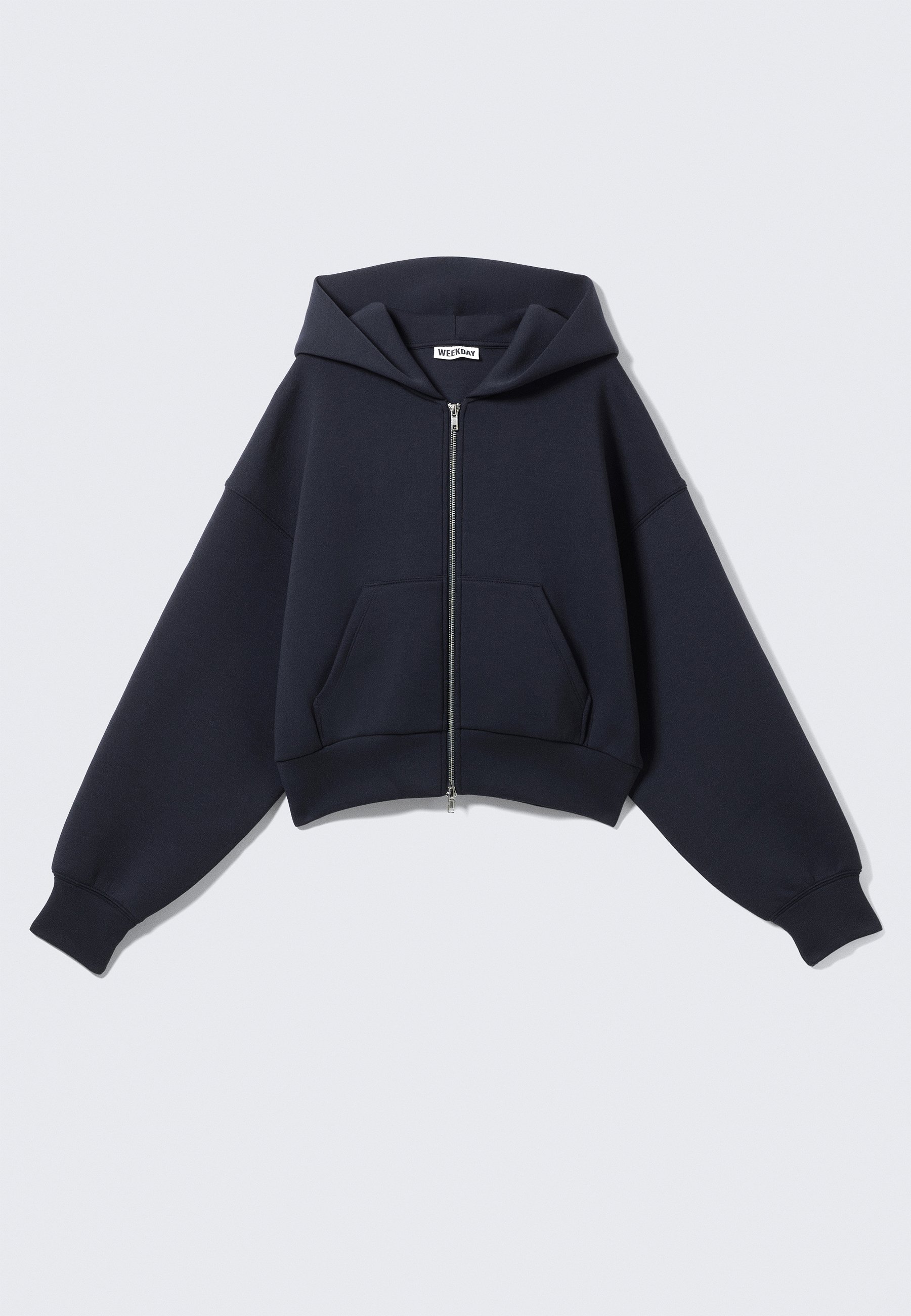 Weekday SCUBA ZIP HOODIE - Zip-up sweatshirt - navy/dark blue