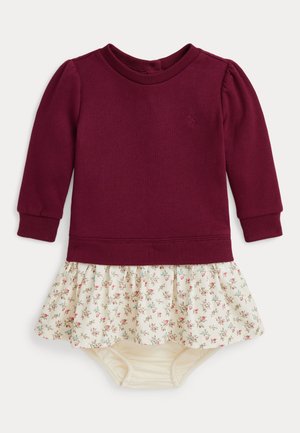 WOVEN SKIRT FLEECE DRESS & BLOOMER SET - Hverdagskjole - aubergine iseult/rose cream