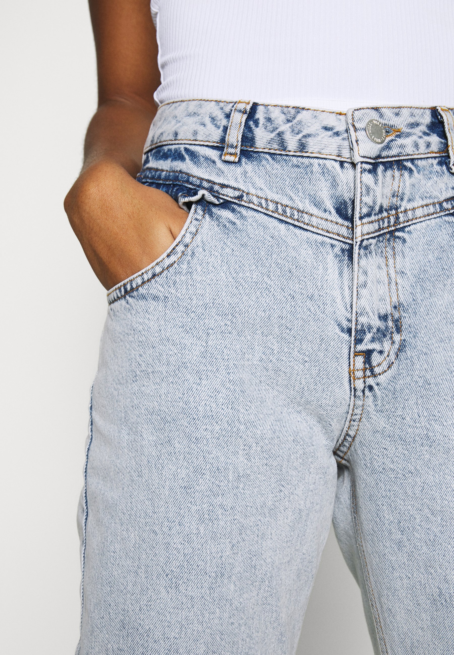 miss selfridge frill top mom jeans