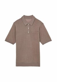 Lyhythihaisessa polo-paidassa on vaalea ruskea väri ja se on valmistettu pehmeästä kankaasta. Paidassa on teräväkaulus, kolmonen napitus ja rintatasku.