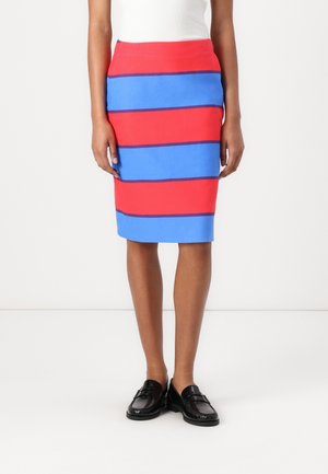 ALUSSA GALLERIA - Pencil skirt - blue/red/black