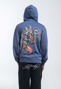 Ed Hardy HELL CATZ ZIP THROUGH - Felpa con zip - indigo