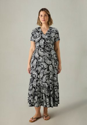 MONO PAISLEY WRAP MIDI - Jerseyjurk - black