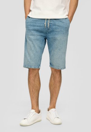MID RISE  MIT ELASTIKBUND - Jeans Shorts - blau