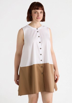 BICOLORE - Shirt dress - bianco