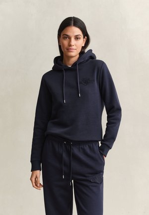 GANT TONAL SHIELD HOODIE - Sweat à capuche - evening blue
