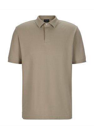 Korte mouwen polo shirt in beige katoenmix, met een klassieke kraag, een tweeknoopsluiting en een zachte, gestructureerde afwerking.