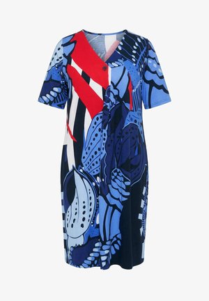 Ulla Popken, ALLOVER PRINT SHORT SLEEVE POCKET DRESS - Vestido ligero - marine
