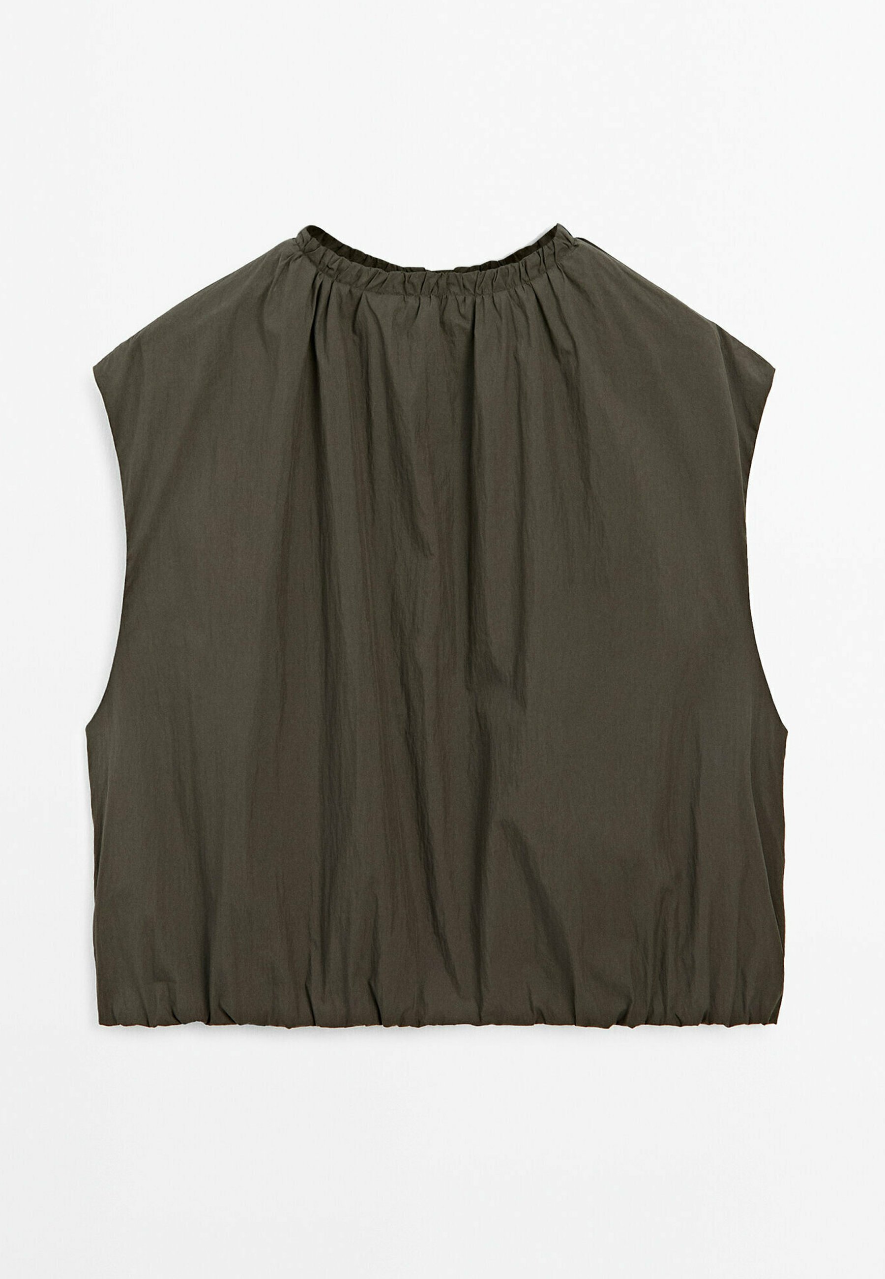 Massimo Dutti WITH RUFFLE DETAIL - Waistcoat - dark brown