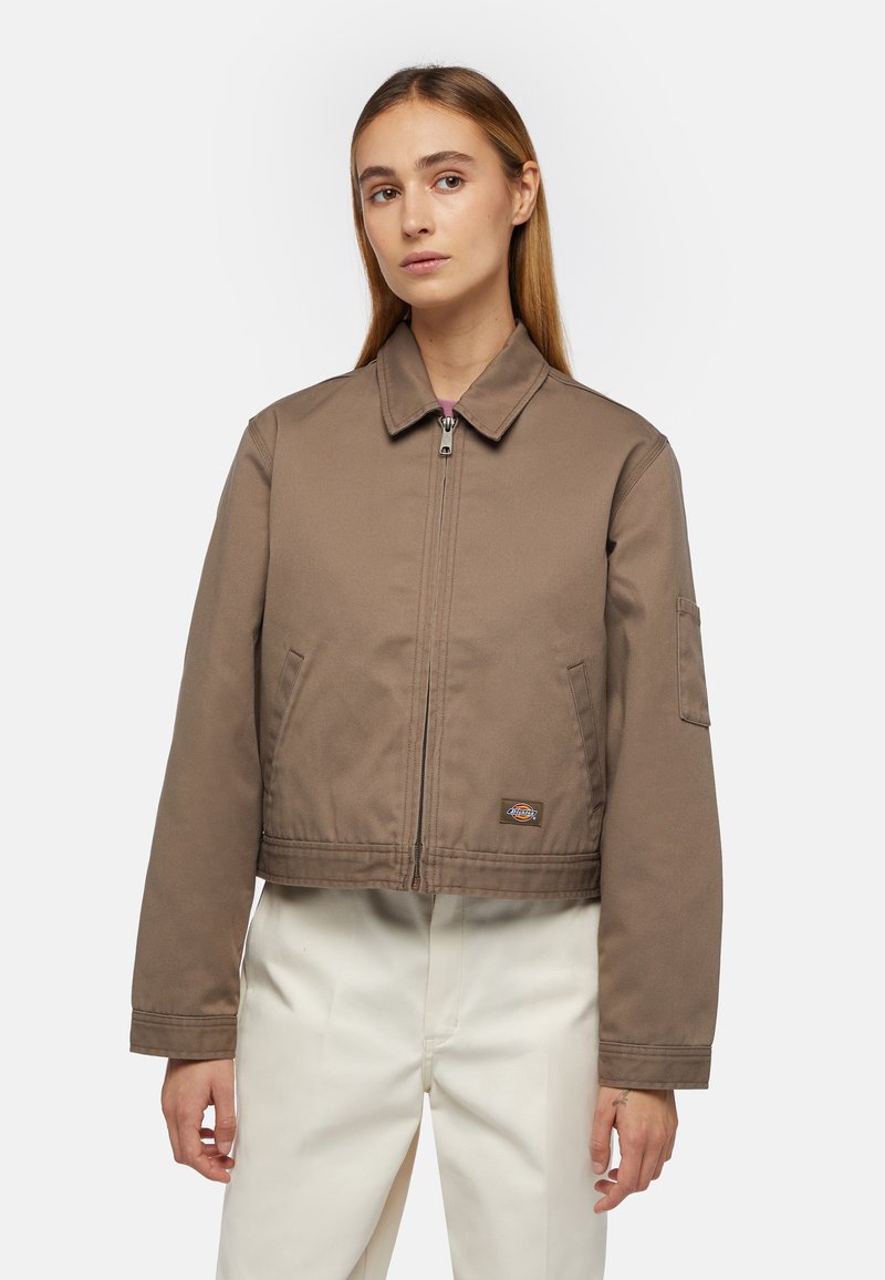 Dickies LINED EISENHOWER CROP W REC - Chaqueta de entretiempo - mushroom