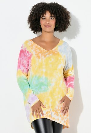 OVERSIZED BATIKMUSTER LANGARM - Pullover - pale green