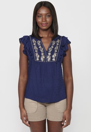 SHORT-SLEEVED - Blouse - navy