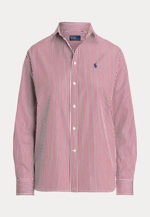 RELAXED FIT STRIPED COTTON SHIRT - Overhemdblouse - wine/white