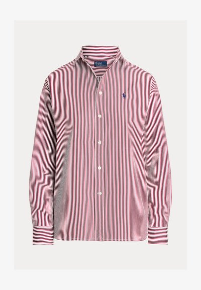 Polo Ralph Lauren RELAXED FIT STRIPED COTTON SHIRT - Blusa com botões - wine/white