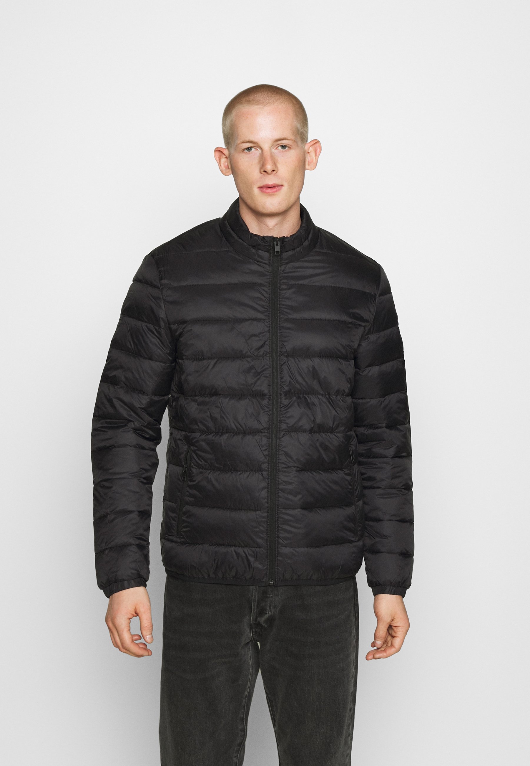 Jack & Jones JJEMAGIC PUFFER COLLAR - Veste mi-saison - black/noir