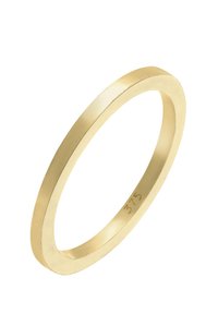 Goldring mit einem glatten, flachen Banddesign. Mit "375" markiert, was einen Goldgehalt von 9K anzeigt. Schlichte und minimalistische Form.