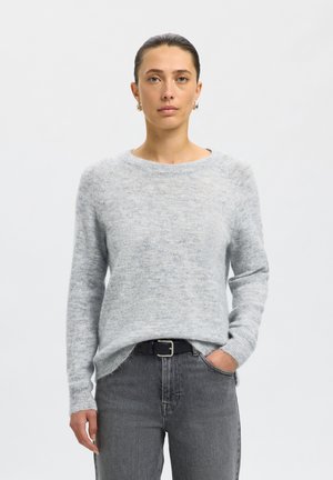 Selected SLFLULU - Πουλόβερ - light grey melange
