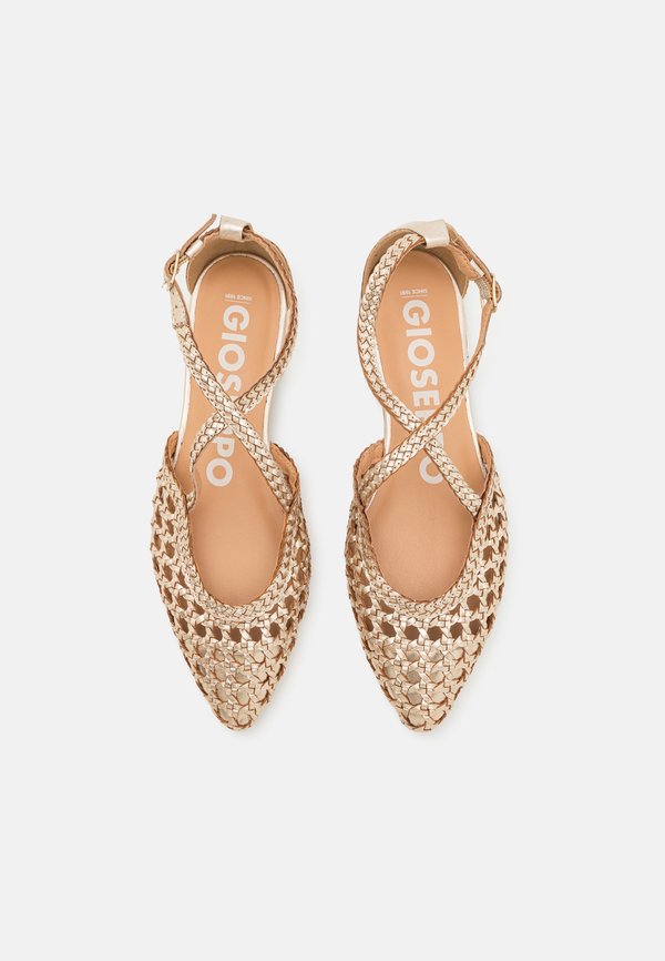 LESKOVIC - Ankle strap ballet pumps - platino3