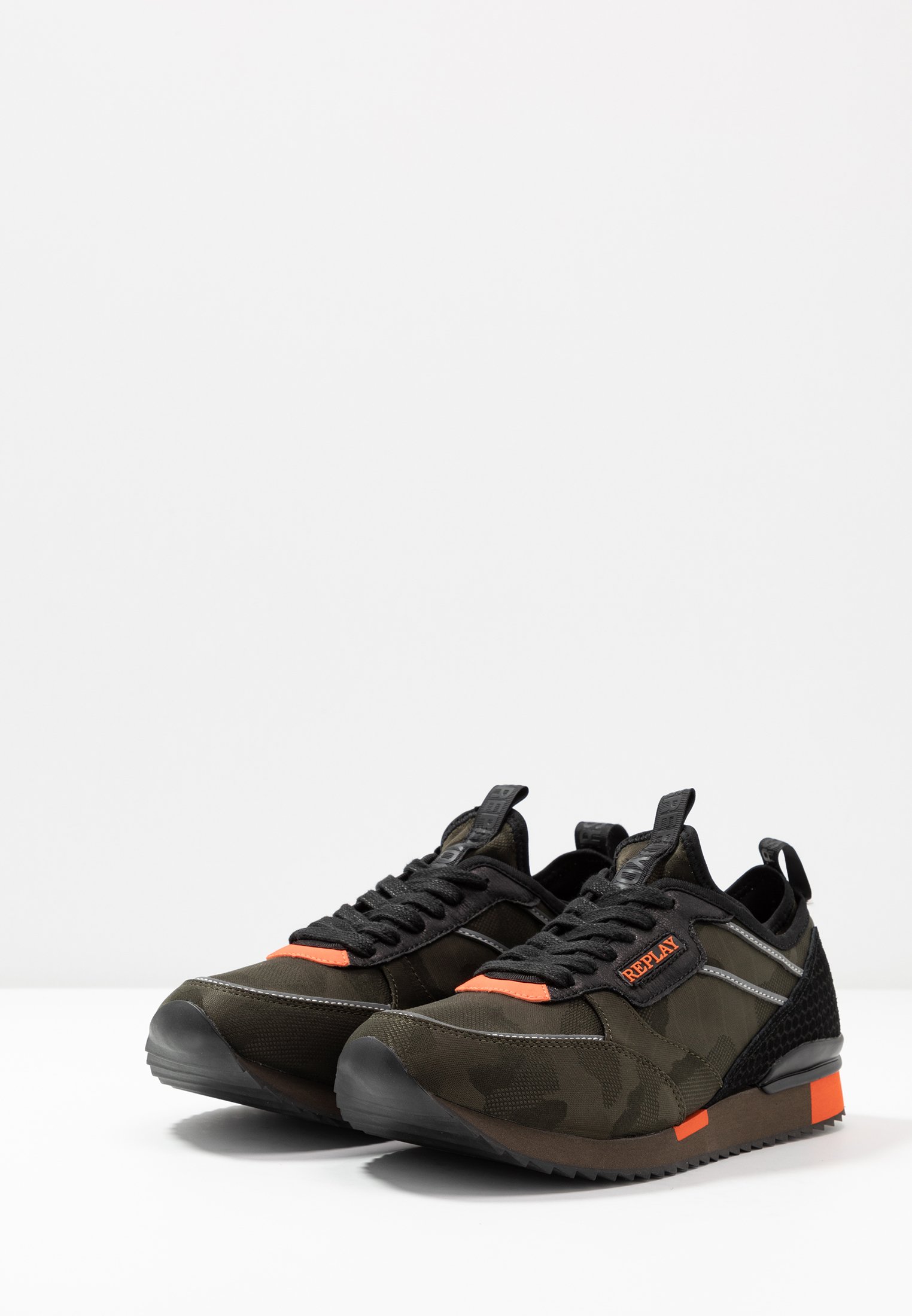 Replay STONEWALL Sneaker low military greenorange Replay STONEWALL Sneaker low military greenorange