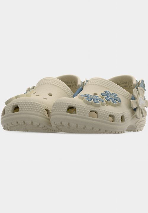 Crocs Zuecos de bebés Classic Dnm Flwr Adj Backstrap Clog T Blanco — foto 3