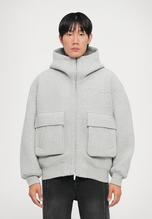 OVERSIZE ZIP UP HOODIE - Hoodie - grey