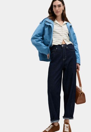 Marks & Spencer, STRIPED CREW NECK CROPPED - Cardigan - midnight navy