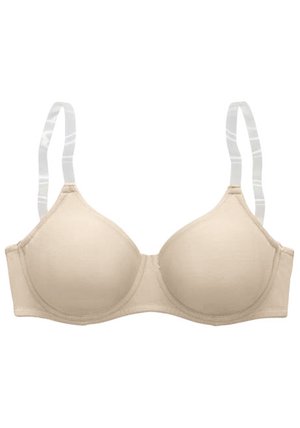 LASCANA NUANCE - T-SHIRT-BH MIT BÜGEL, OHNE SCHALE UND MIT TRANSPARENTEN TRÄGERN - Underwired bra - nude