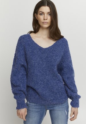 b.young OMIRA V NECK  - Jumper - surf the web melange