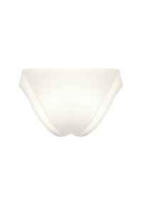 Witte onderbroeken van gladde stof met een lage taille en naadloze randen. Het ontwerp heeft subtiele stiknaden en geen zichtbare patronen.