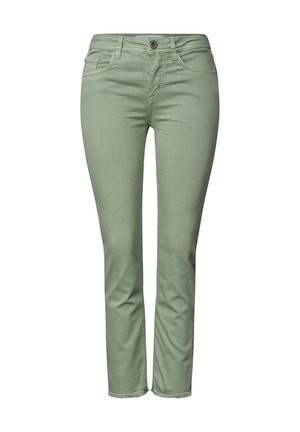 Street One, STRAIGHT LEG JEANS WITH OPEN HEM - Jeans Slim Fit - mint green washed