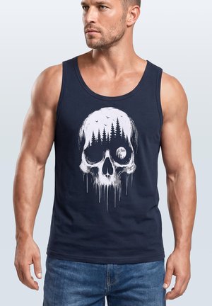 Neverless, TANKTOP HERREN MIT GRAFIK-PRINT - SKULL HIKING - TRÄGERSHIRT - Top - navy