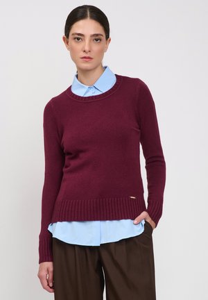 INFLUENCER, INFLUENCER PULLOVER CREW-NECK LINE PULL MID-THICK - Maglione - plum