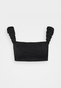 SLONE SOLID SMOCKED - Haut de bikini - black